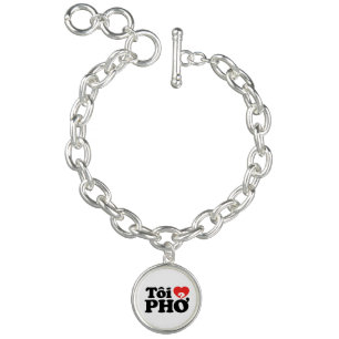 I Heart (Love) Pho (Tôi ❤ PHỞ) Vietnamese Language Charm Bracelet