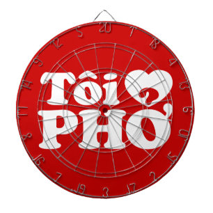 I Heart (Love) Pho (Tôi ❤ PHỞ) Vietnamese Language Dart Board