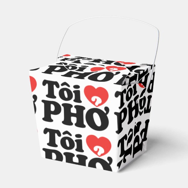 I Heart (Love) Pho (Tôi ❤ PHỞ) Vietnamese Language Favor Boxes (Front Side)