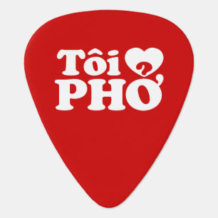 I Heart (Love) Pho (Tôi ❤ PHỞ) Vietnamese Language Guitar Pick