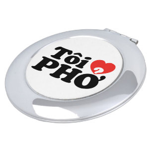 I Heart (Love) Pho (Tôi ❤ PHỞ) Vietnamese Language Makeup Mirror