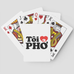 I Heart (Love) Pho (Tôi ❤ PHỞ) Vietnamese Language Poker Cards