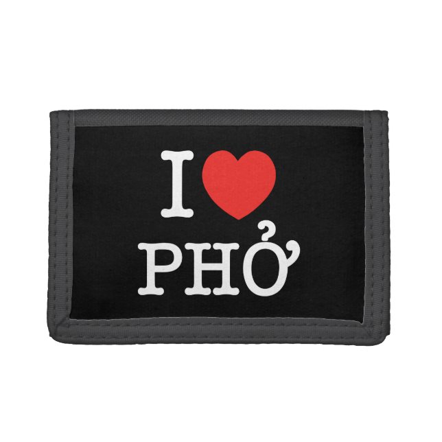 I Heart (Love) Pho Trifold Wallet (Front)