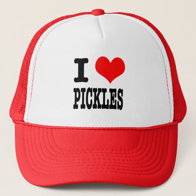 I HEART (LOVE) PICKLES TRUCKER HAT (Front)