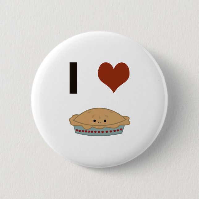 I heart (love) Pie Button (Front)