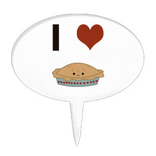 I heart (love) Pie Cake Topper