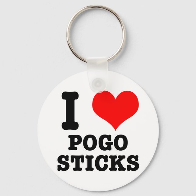 I HEART (LOVE) POGO STICKS KEYCHAIN (Front)