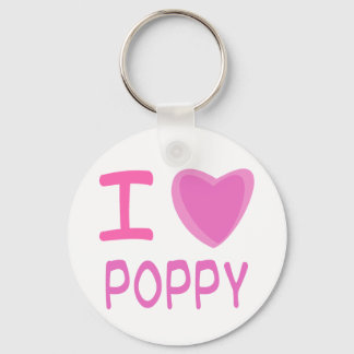 I Heart (Love) poppy Keychain