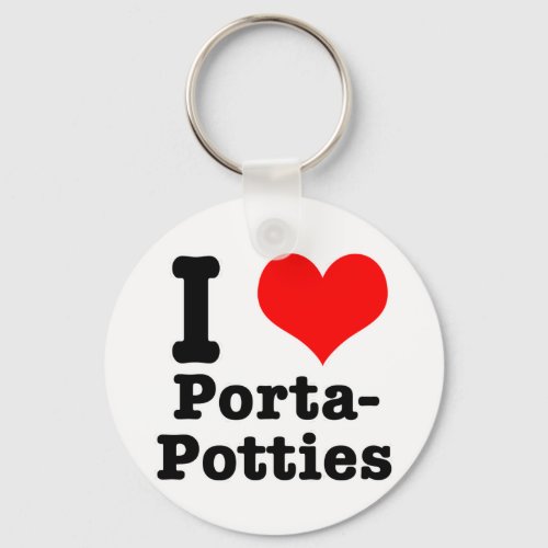 I HEART LOVE porta potties Keychain