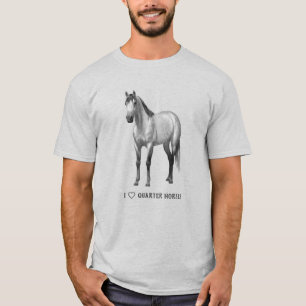 I Heart (Love) Quarter Horses Dapple Gray T-Shirt