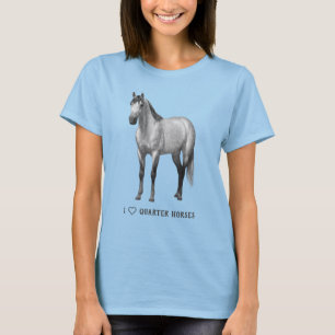 I Heart (Love) Quarter Horses Dapple Gray T-Shirt