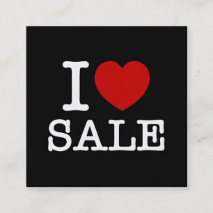 I HEART [LOVE] SALE SQUARE BUSINESS CARD