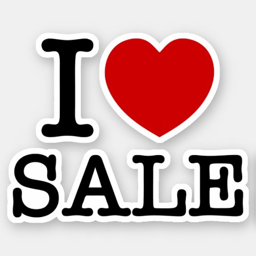 I HEART LOVE SALE STICKER