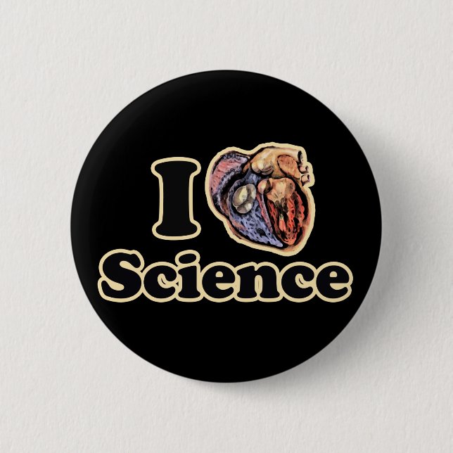 I Heart Love Science Anatomically Correct Button (Front)