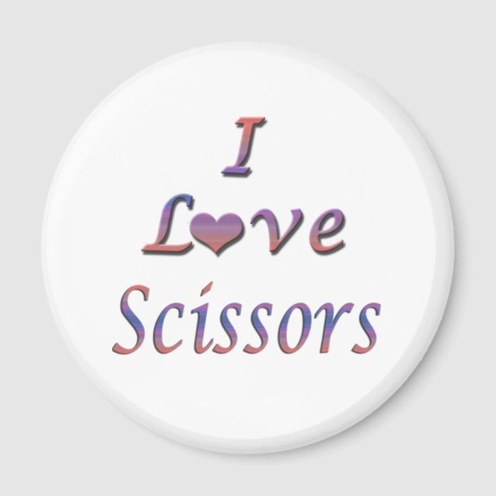 I Heart (Love) Scissors Fridge Magnets