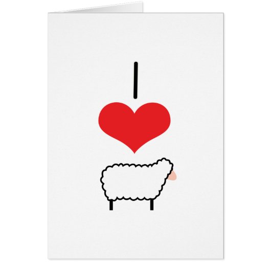 I Heart (Love) Sheep Cards (Front)