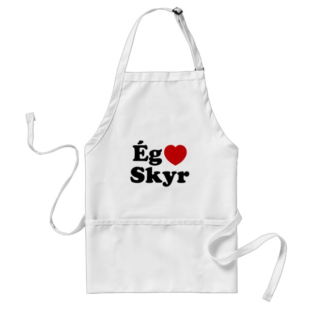 I Heart (Love) Skyr [Ég Elska Skyr] Icelandic Adult Apron (Front)