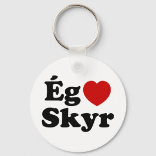 I Heart (Love) Skyr [Ég Elska Skyr] Icelandic Keychain