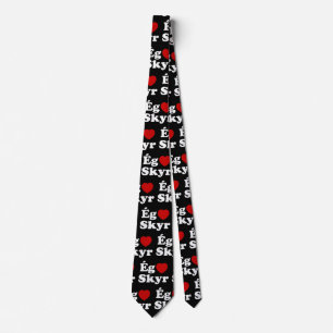 I Heart (Love) Skyr [Ég Elska Skyr] Icelandic Neck Tie