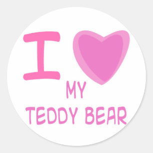 I Heart (Love) teddy bear Classic Round Sticker