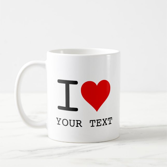 I Heart Love Template Coffee Mug (Left)