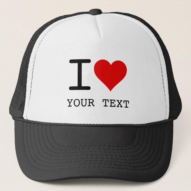 I Heart Love Template Trucker Hat (Front)