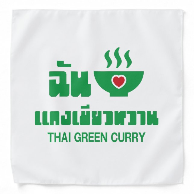 I Heart (Love) Thai Green Curry Bandana (Front)