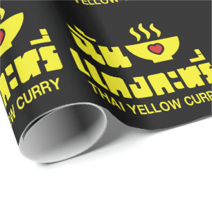 I Heart (Love) Thai Yellow Curry Wrapping Paper