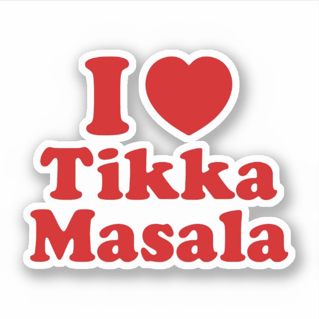 I Heart (Love) Tikka Masala Sticker (Front)