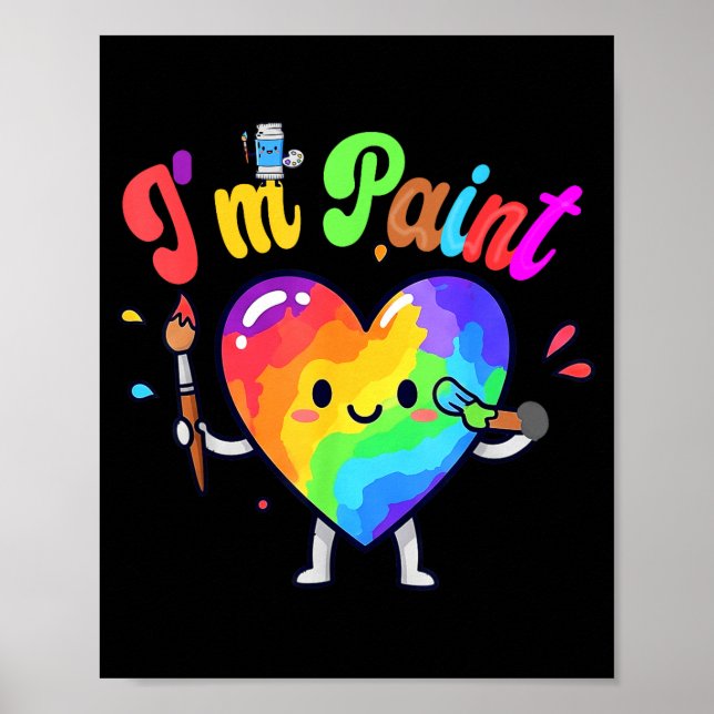 I Heart Love To Finger I'm Paint Cute Couple Valen Poster (Front)