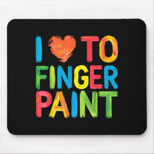 I Heart Love To Finger Paint Cute Couple Valentine Mouse Pad