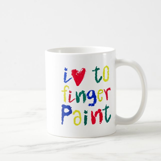 I Heart Love To Finger Paint - Funny Couple  Coffee Mug (Right)