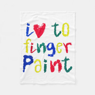 I Heart Love To Finger Paint - Funny Couple Fleece Blanket