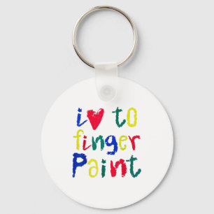 I Heart Love To Finger Paint - Funny Couple  Keychain