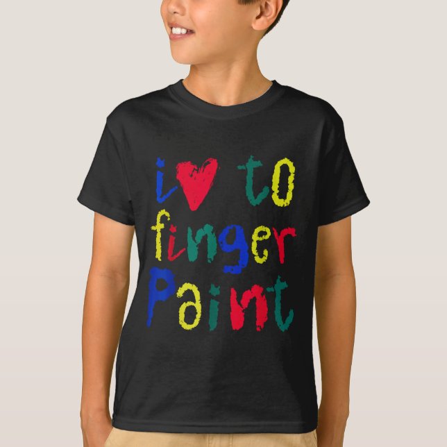 I Heart Love To Finger Paint - Funny Couple  T-Shirt (Front)