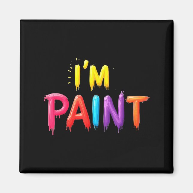 I Heart Love To Finger Paint I'm Paint Cute Couple Magnet (Front)