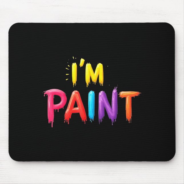 I Heart Love To Finger Paint I'm Paint Cute Couple Mouse Pad (Front)