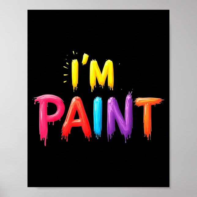 I Heart Love To Finger Paint I'm Paint Cute Couple Poster (Front)