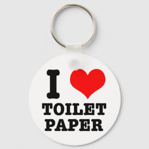 I HEART (LOVE) toilet paper Keychain