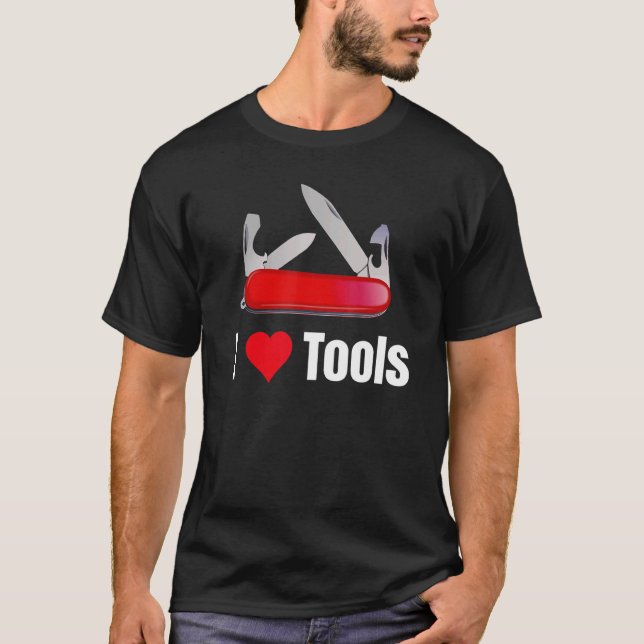 I Heart Love Tools  Mutli Tool Pocket Knife T-Shirt (Front)