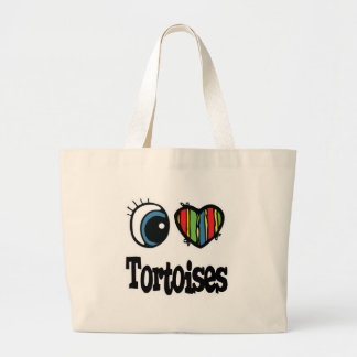 I Heart (Love) Tortoises Large Tote Bag