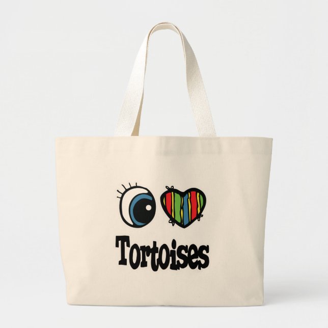 I Heart (Love) Tortoises Large Tote Bag (Front)