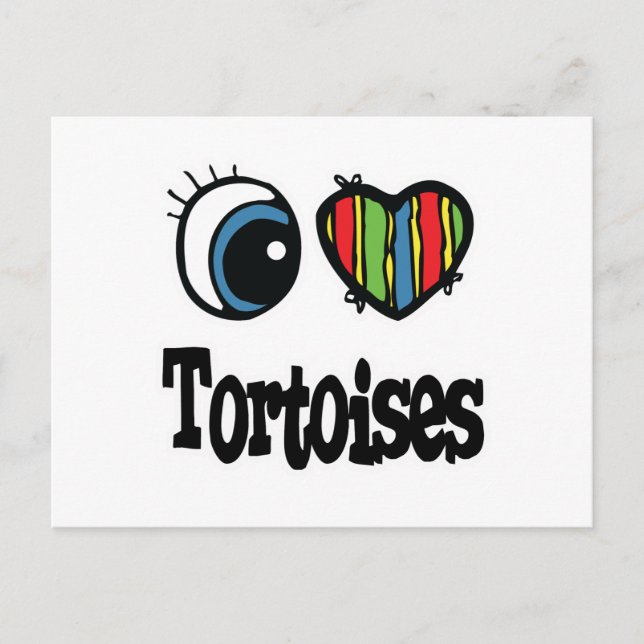 I Heart (Love) Tortoises Postcard (Front)
