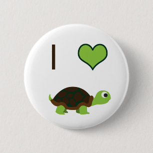I heart (love) Turtles Button