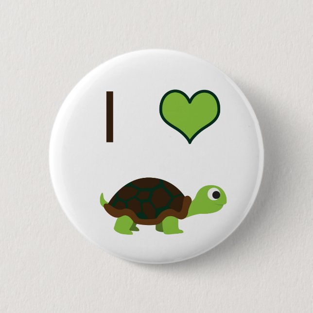 I heart (love) Turtles Button (Front)