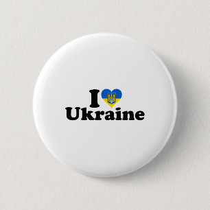I Heart Love Ukraine Ukrainian Pride Roots Support Button