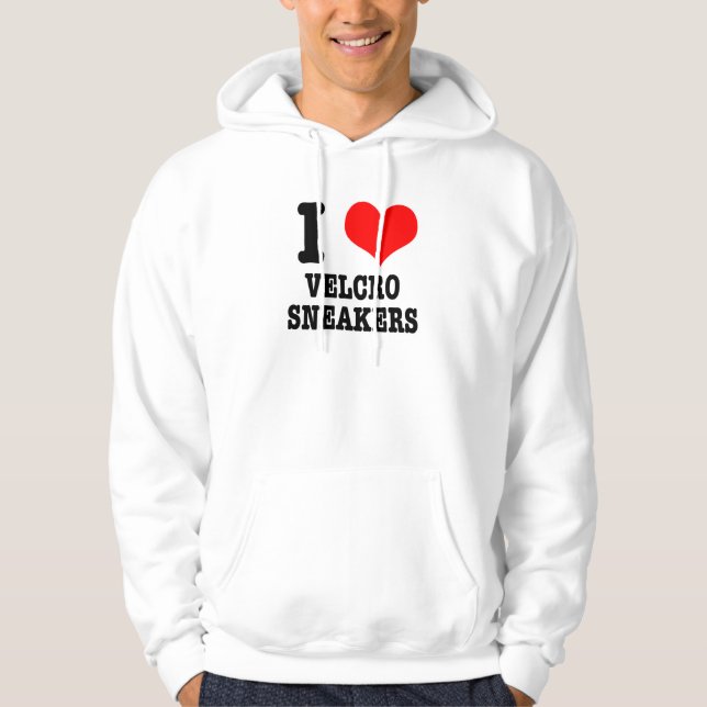 I HEART (LOVE) velcro sneakers Hoodie (Front)