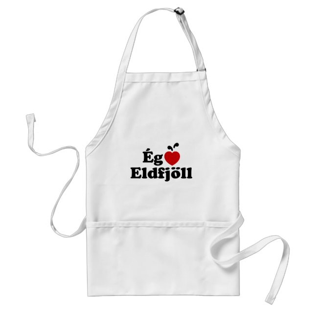 I Heart (Love) Volcanoes [Ég Elska Eldfjöll] Adult Apron (Front)