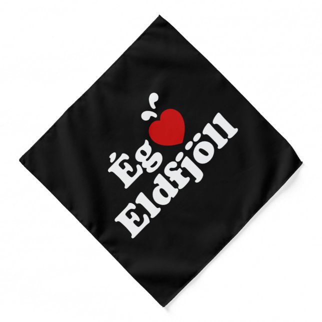 I Heart (Love) Volcanoes [Ég Elska Eldfjöll] Bandana (Front)