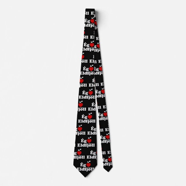 I Heart (Love) Volcanoes [Ég Elska Eldfjöll] Neck Tie (Front)